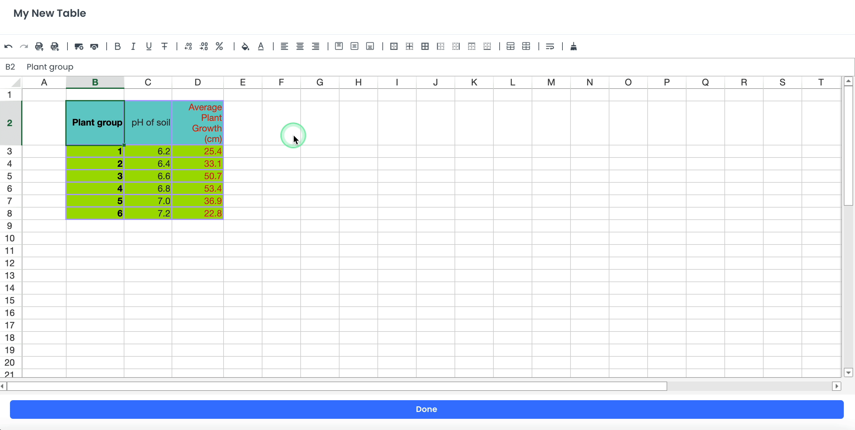 A GIF showing how to align text within a cell