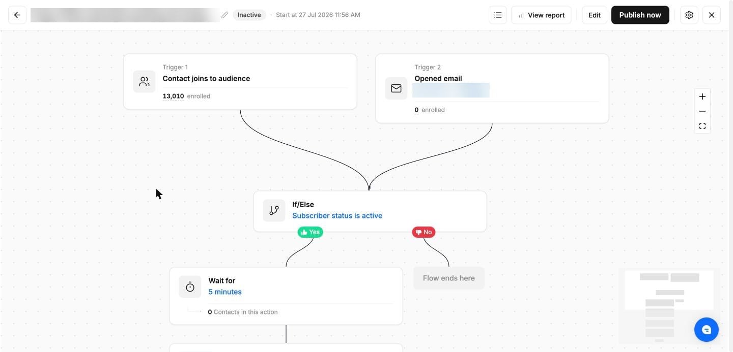 Automation flow with an enrolled count on each trigger