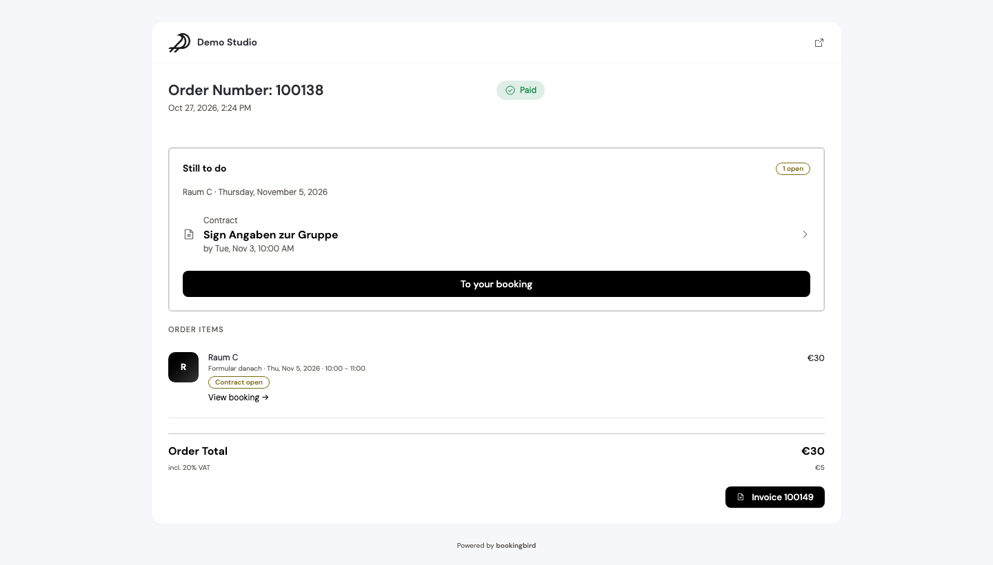 Name documents your way – and guests see what's still open