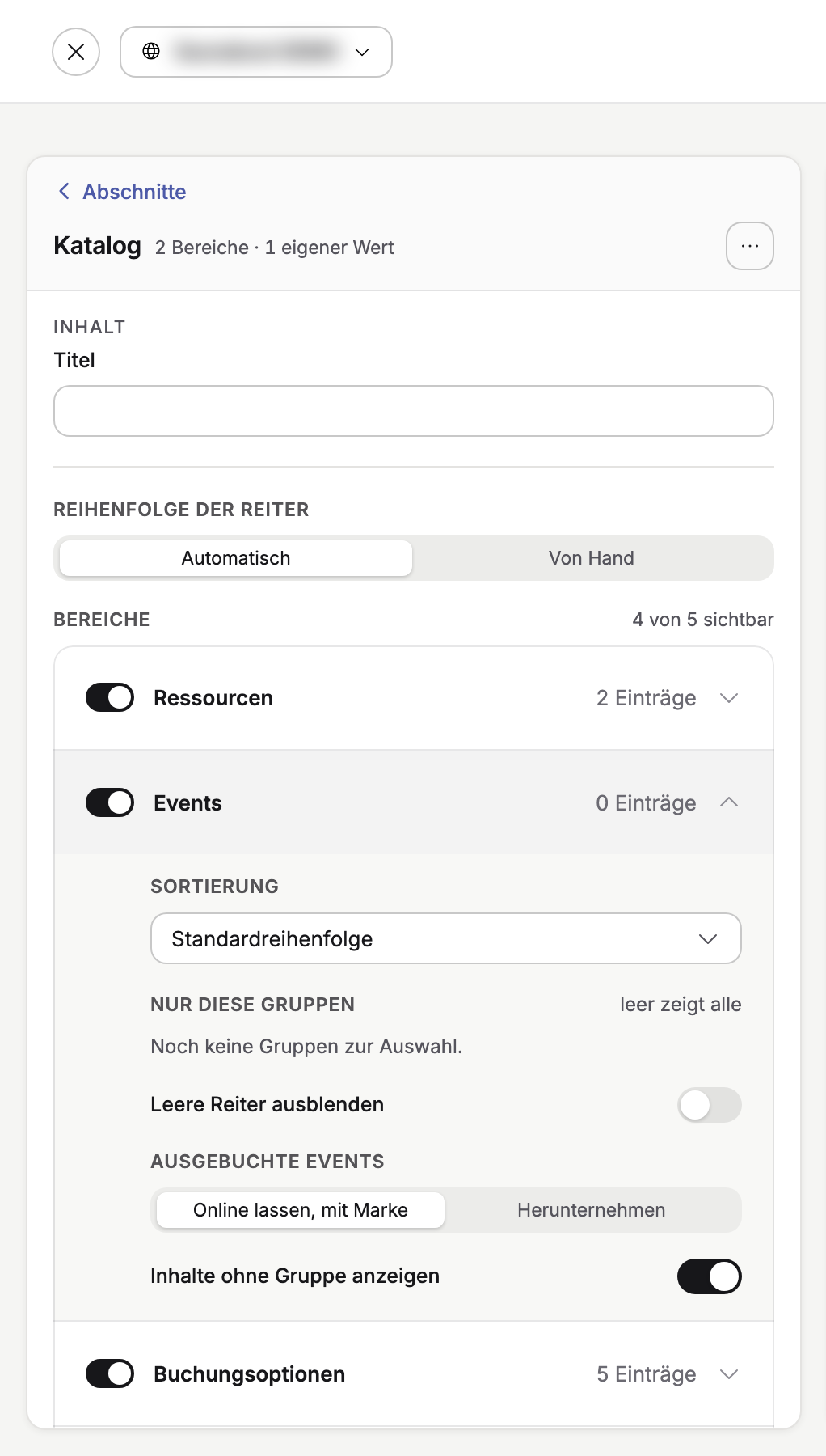 Ausgebuchte Events: zeigen oder herunternehmen