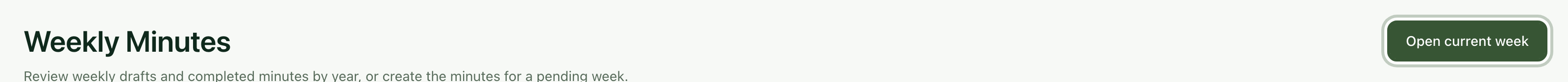 Weekly Minutes with the Open current week button