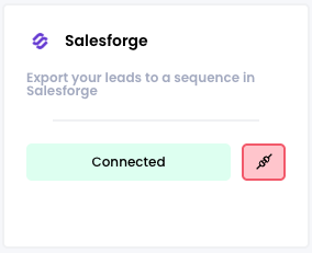 Salesforge card in Airscale showing Connected status