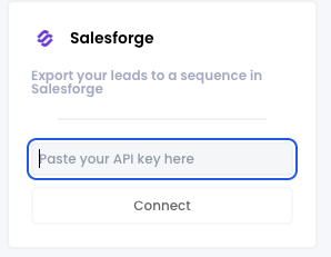 Empty API key field on the Salesforge card in Airscale