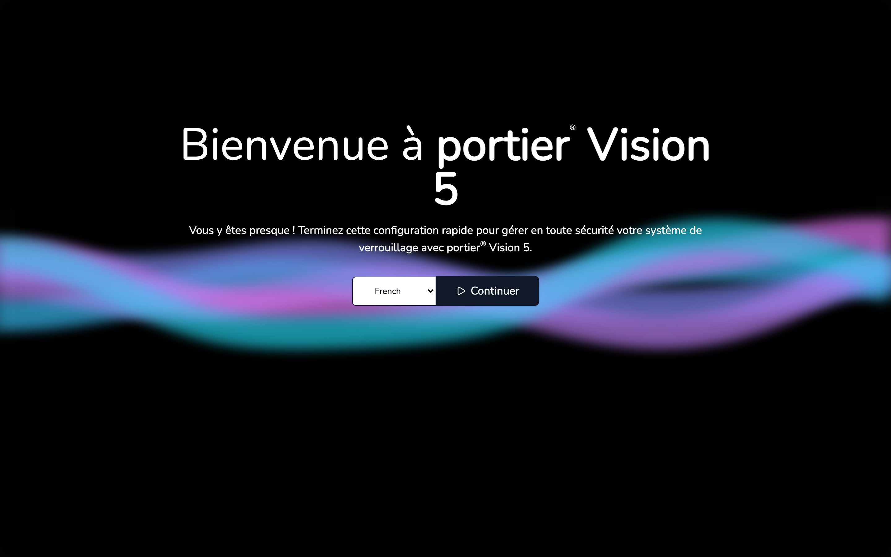 L'écran d'accueil du Companion avec le choix de la langue.
