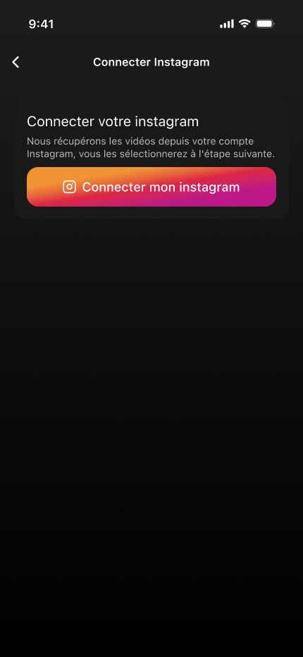 Connexion du compte Instagram