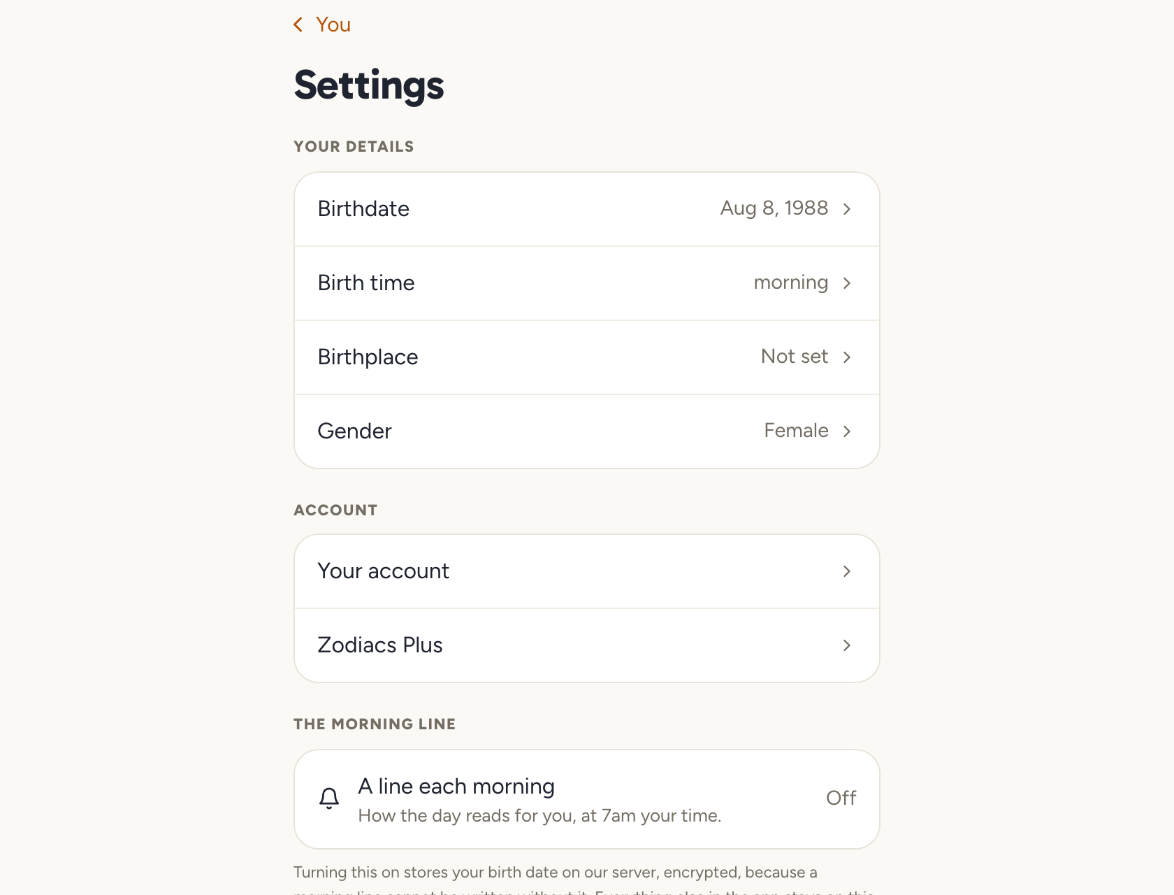 Your details, kept on your own device