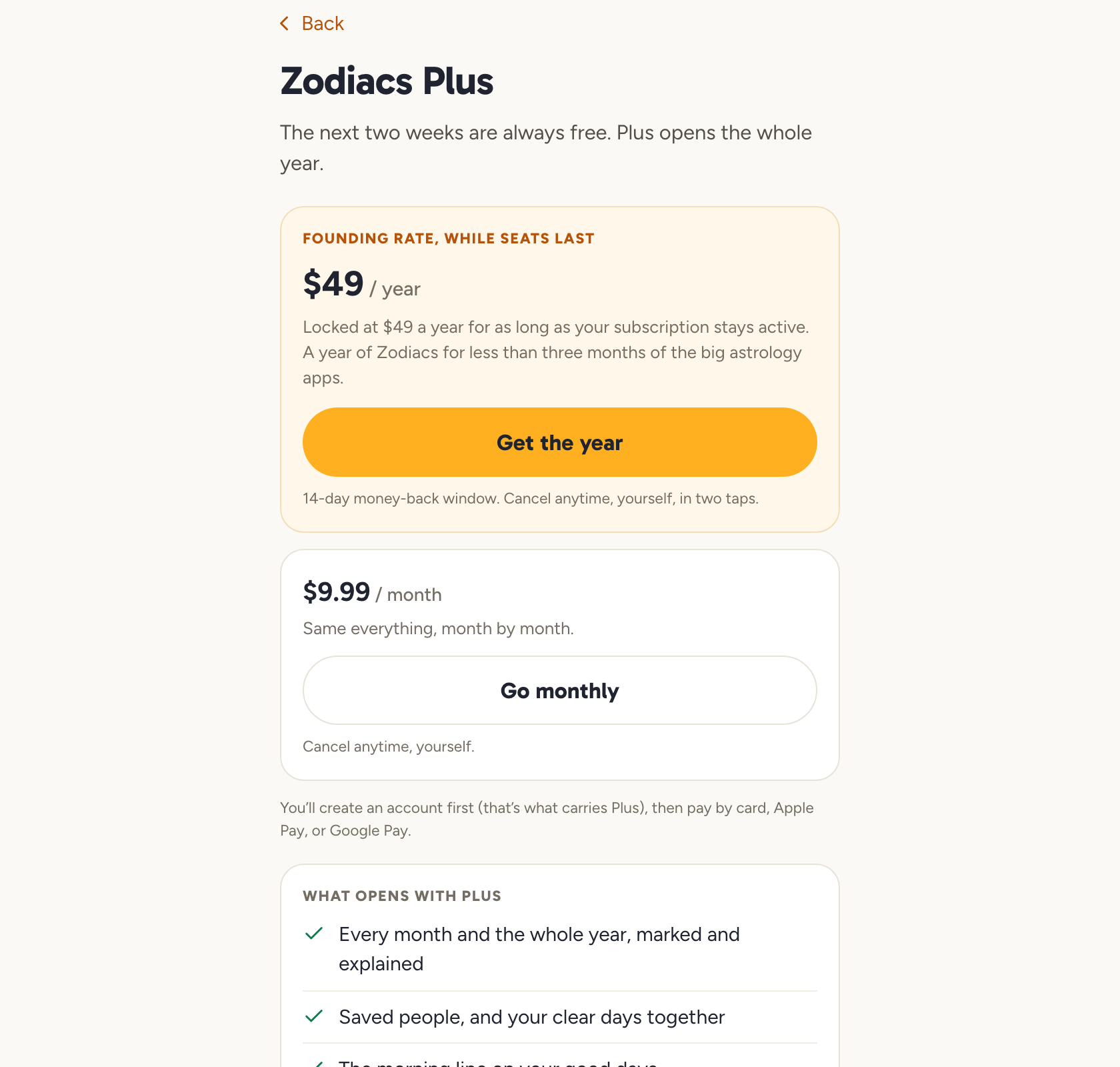 What is free and what Plus opens