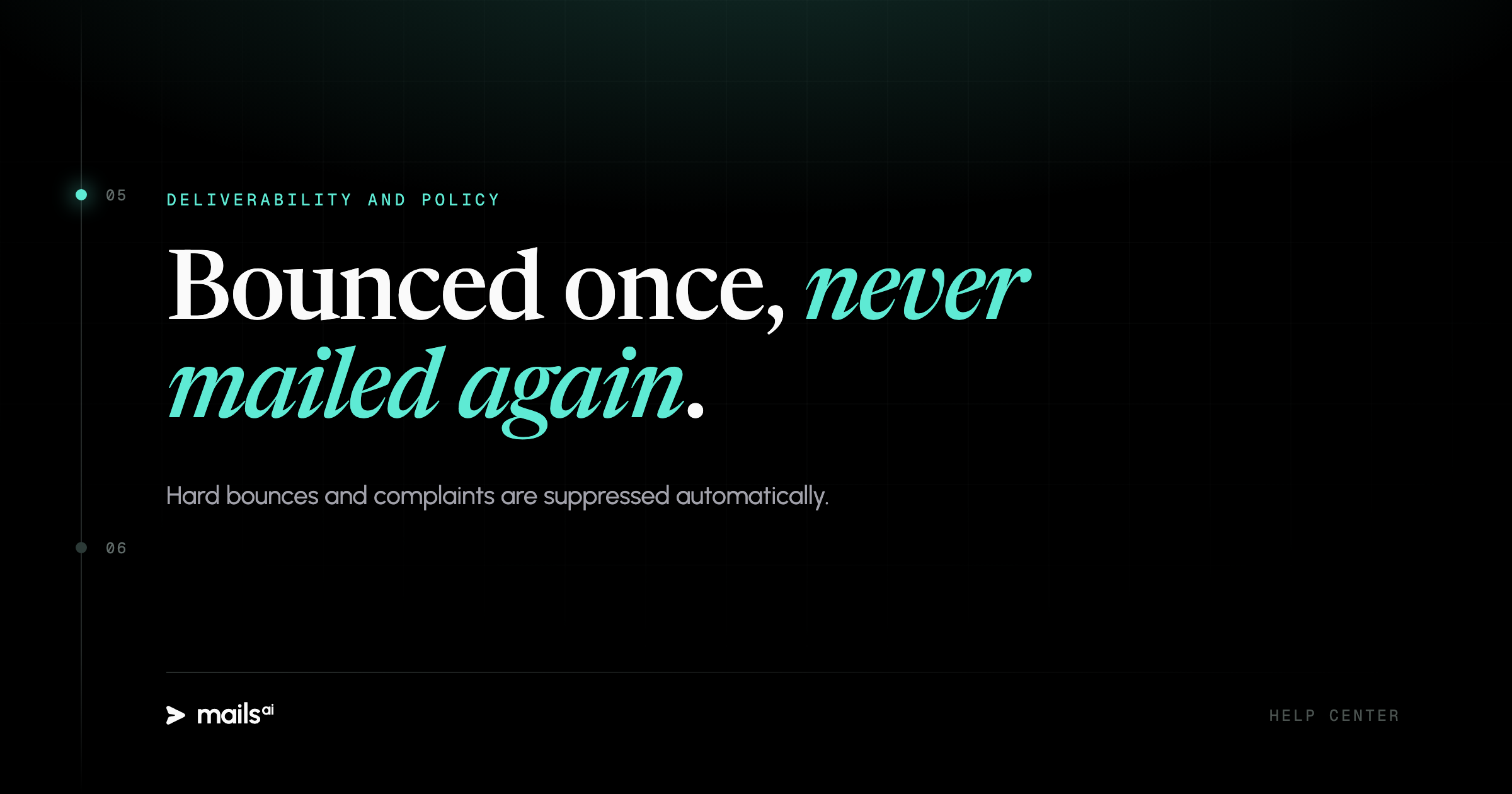 Mails.ai — The suppression list and the allowlist