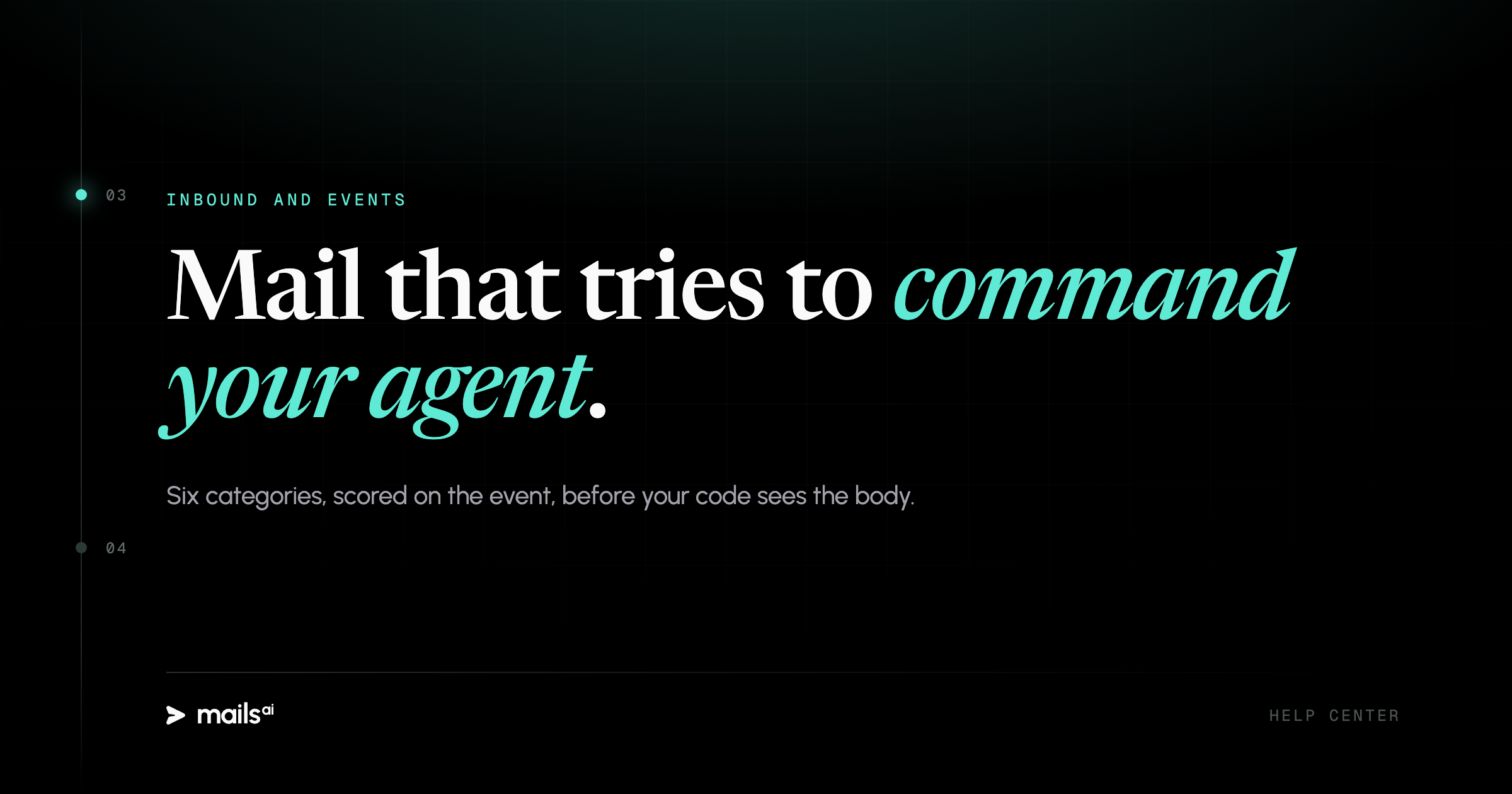 Mails.ai — Prompt-injection scanning on every inbound