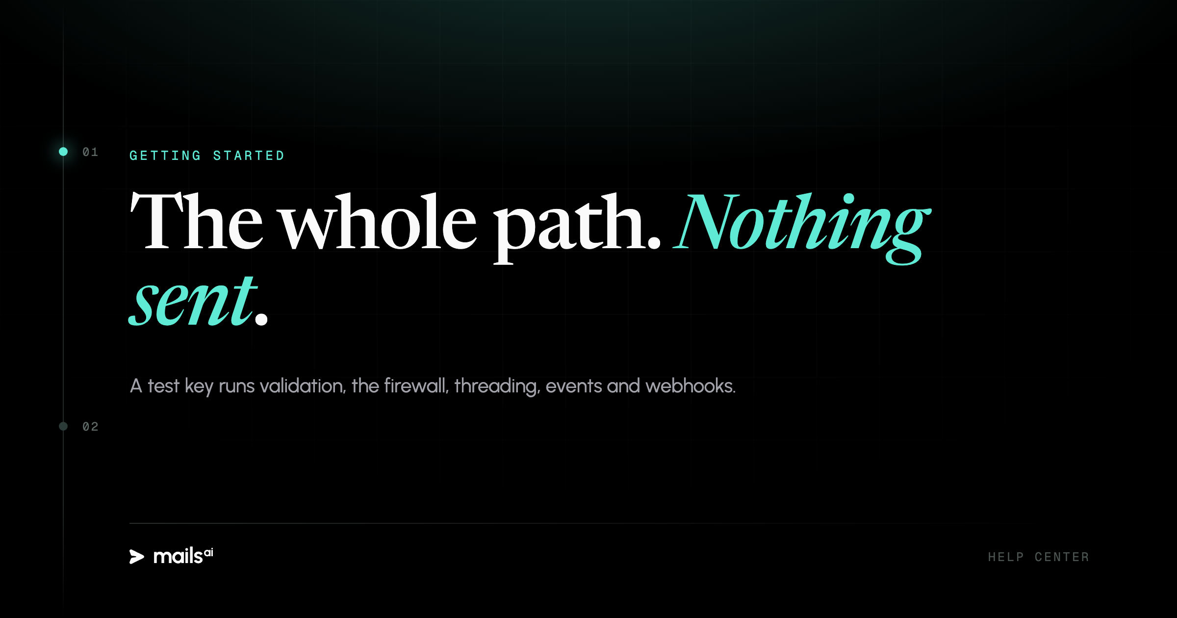 Mails.ai — Test mode: run the whole path without sending anything