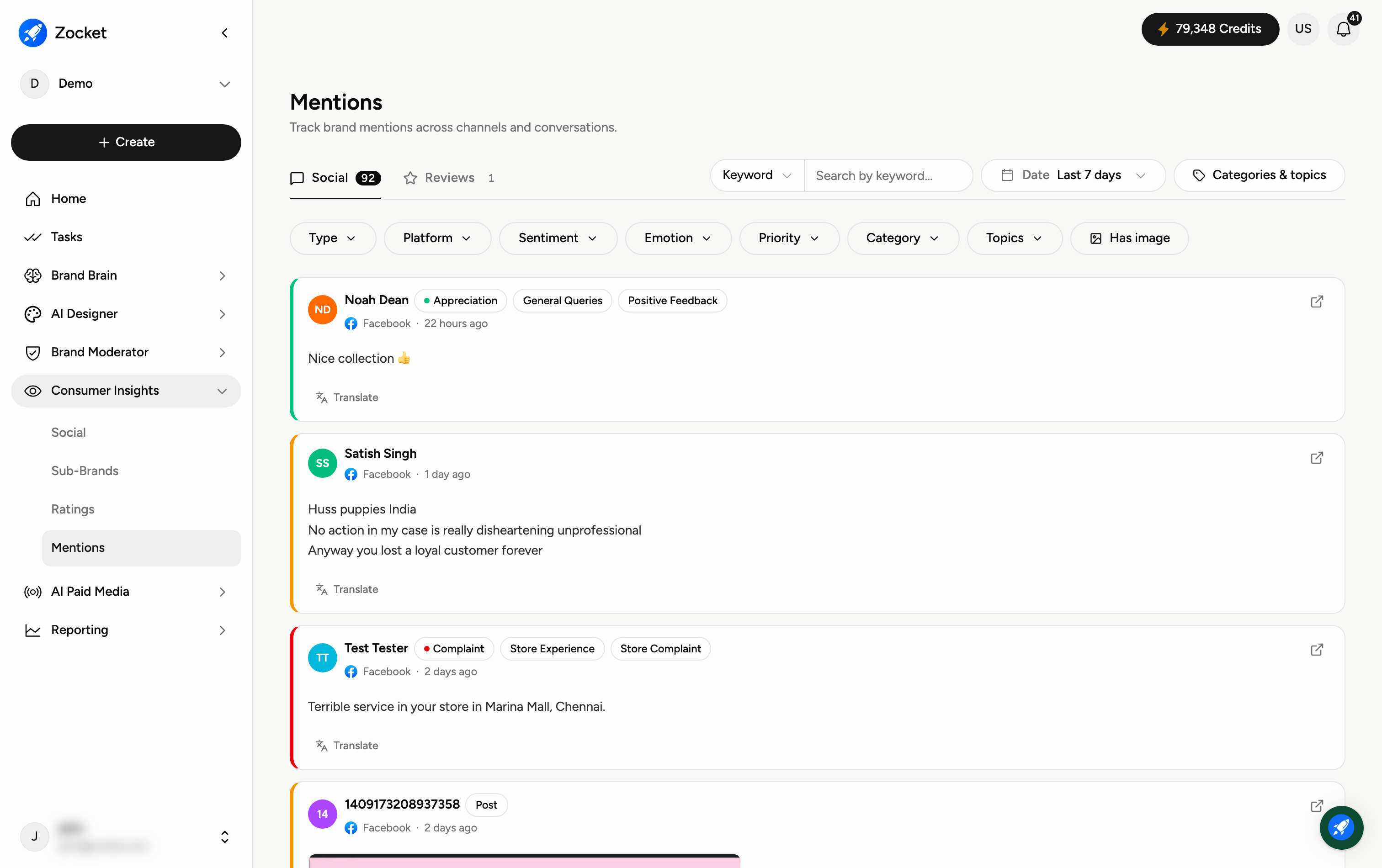 Consumer Insights: Mentions Consumer Insights: Mentions