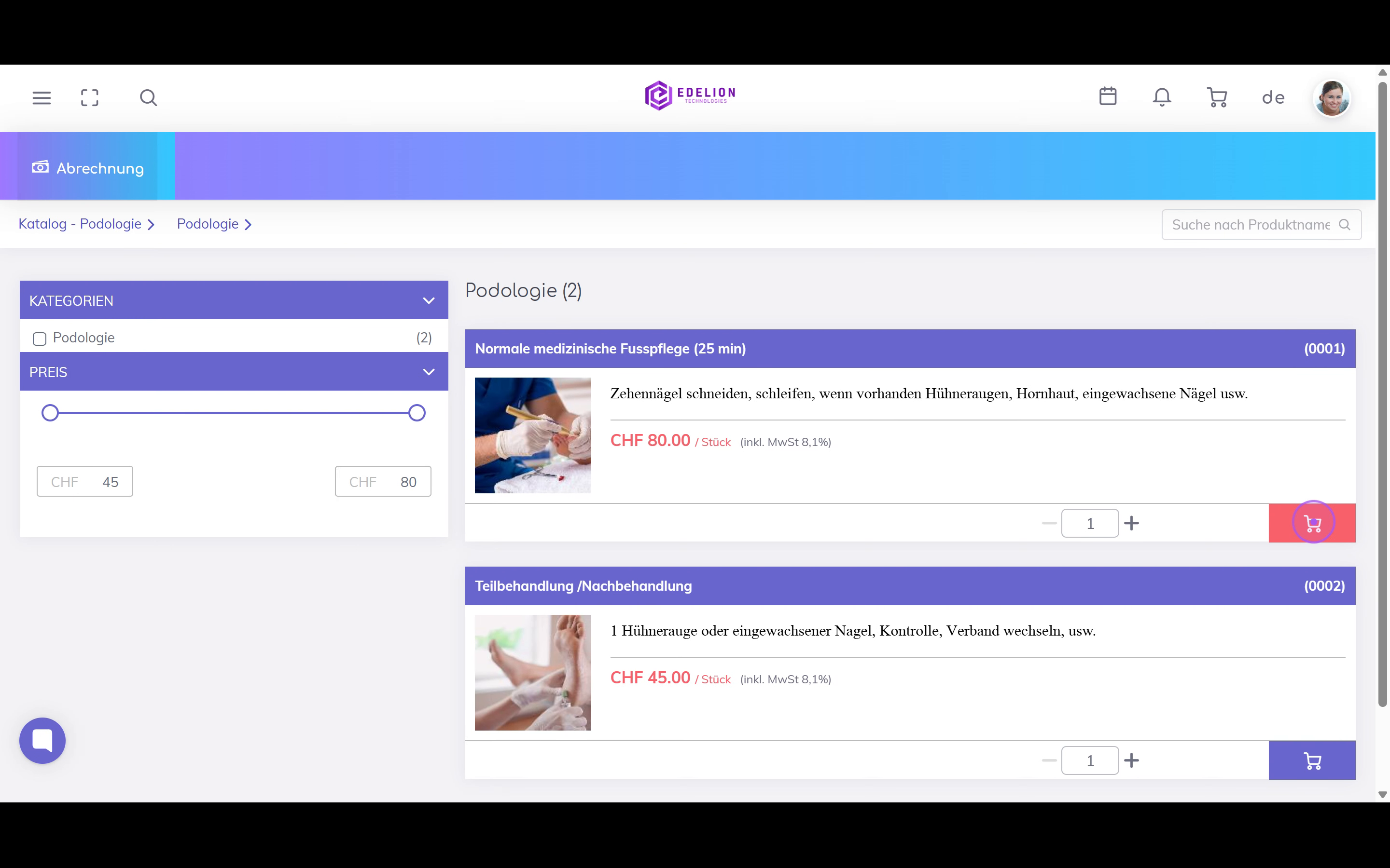 Add a service to your cart