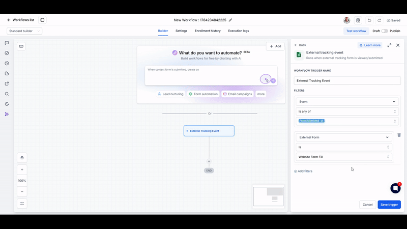 Save and publish the workflow