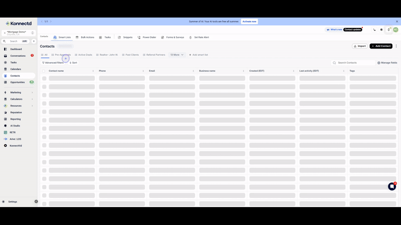 Open the Advanced Filters panel