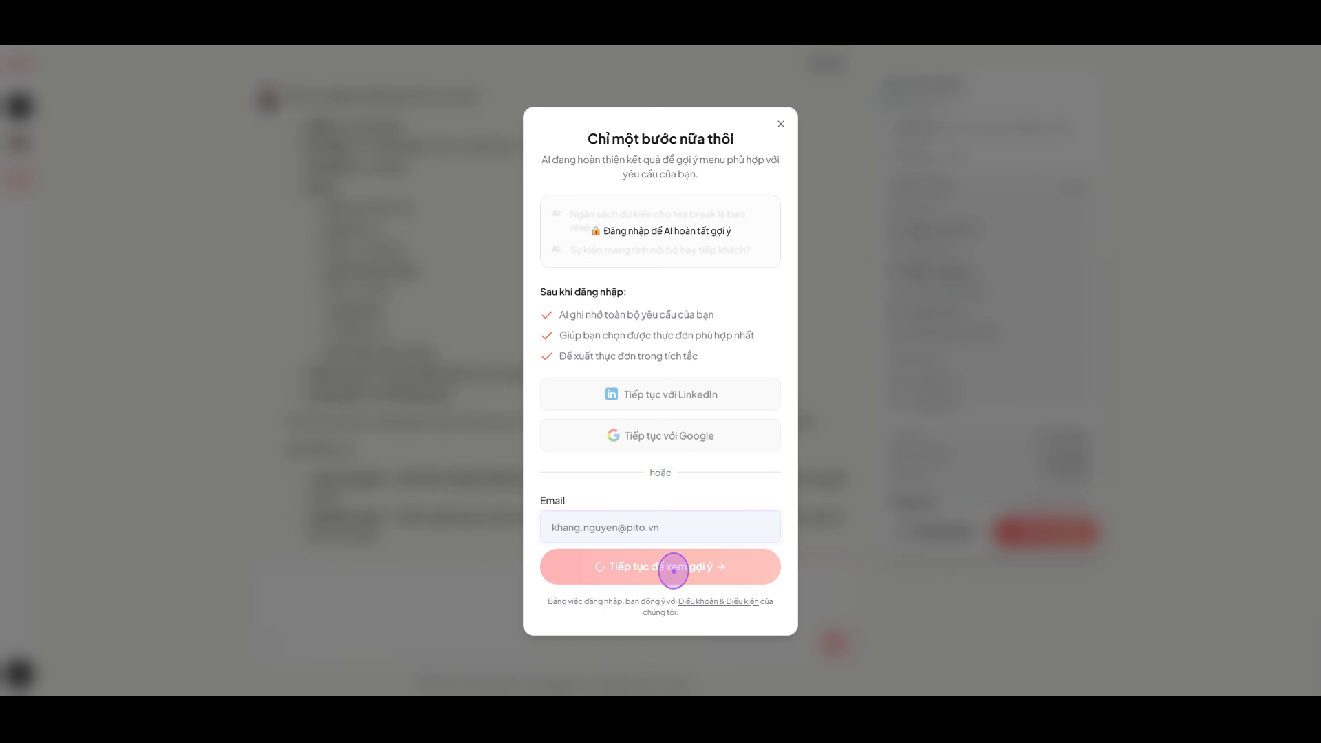 Nhập địa chỉ email của bạn