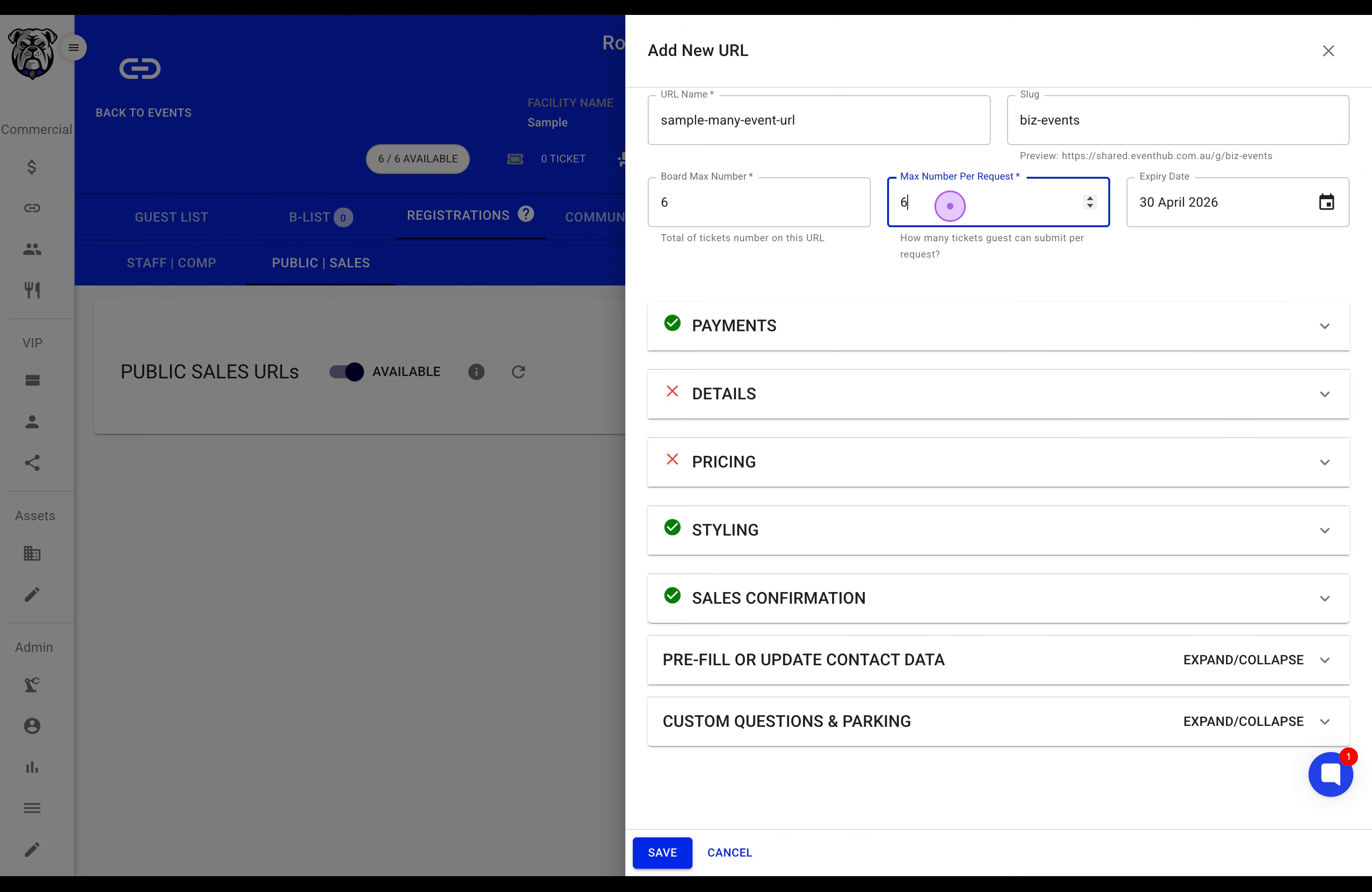 Set Ticket Allocation Limits