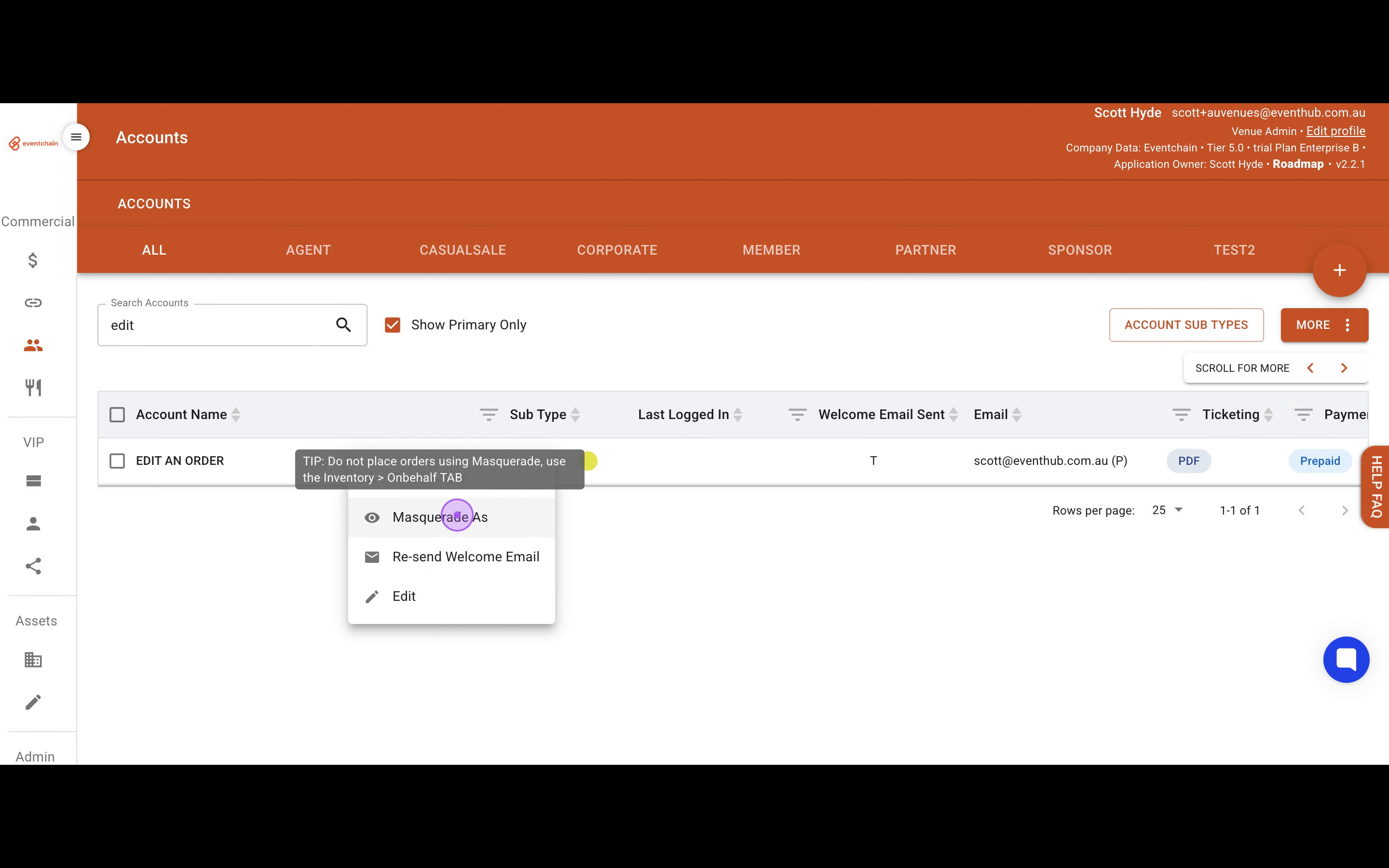 Search and Masquerade as Client