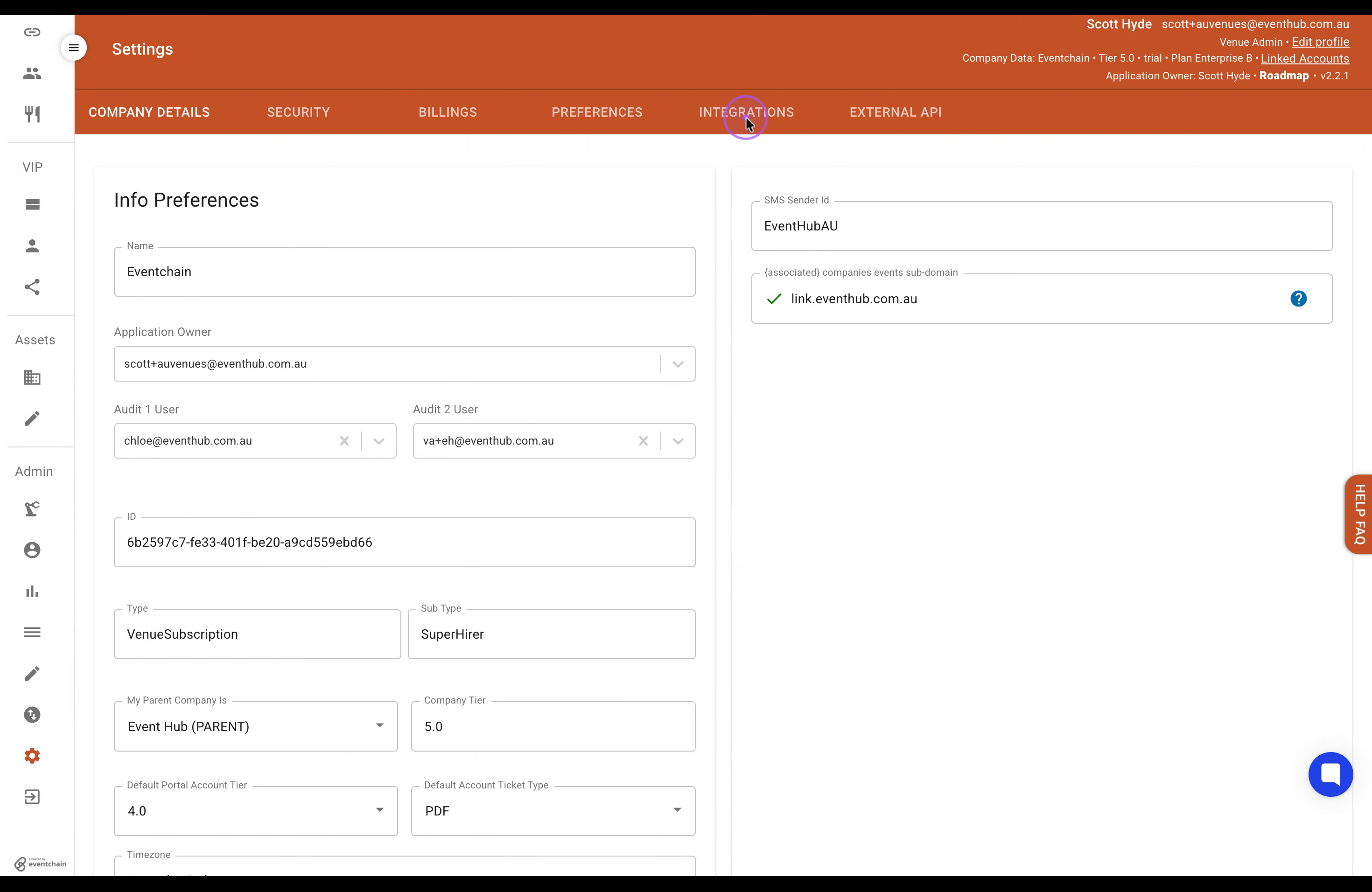 Navigate to Integrations