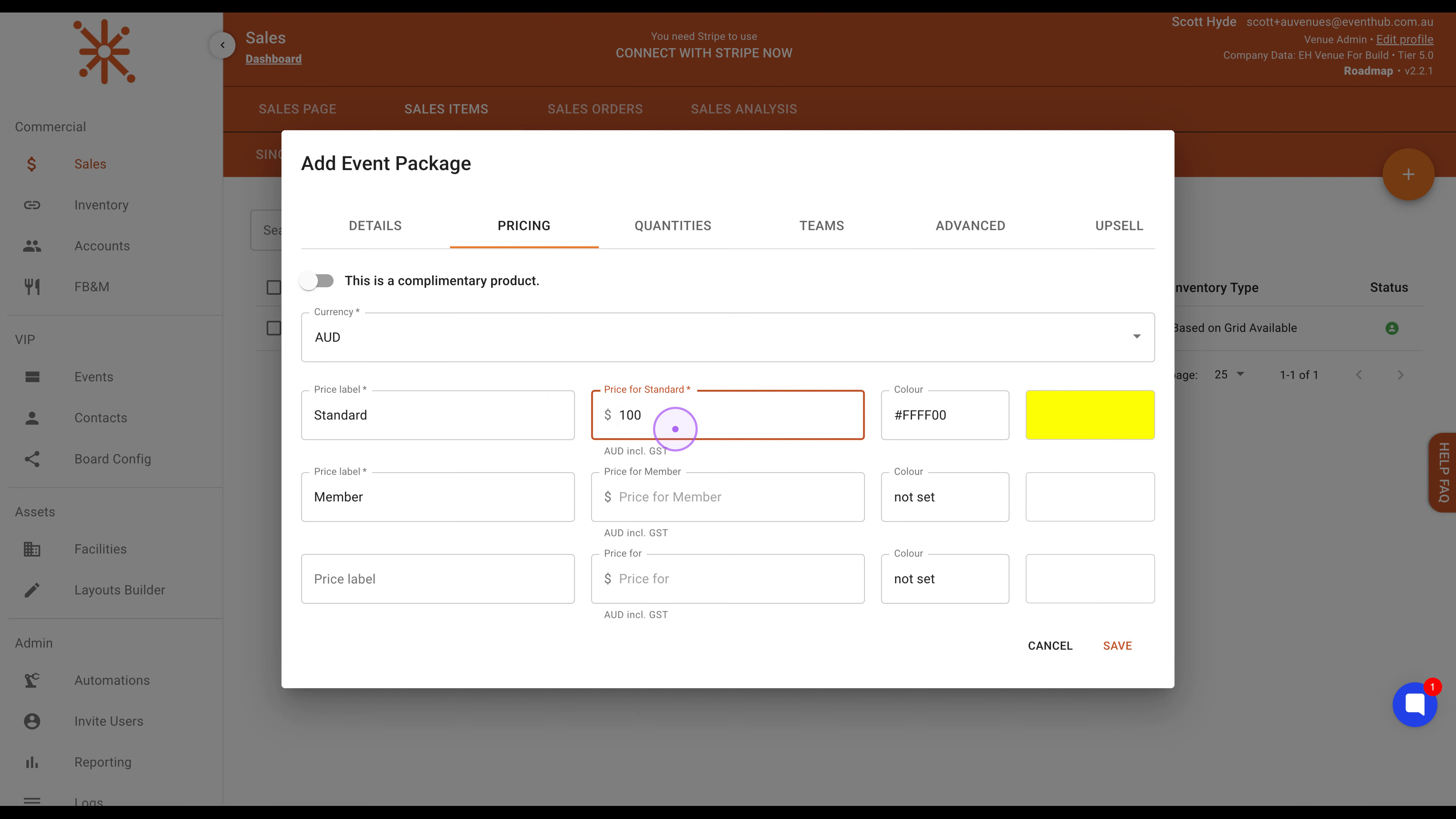 Set Package Pricing
