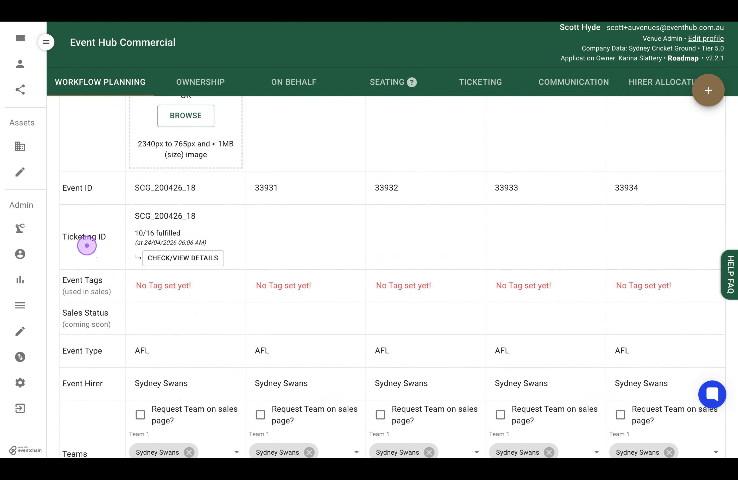Navigate to the Ticketing ID section