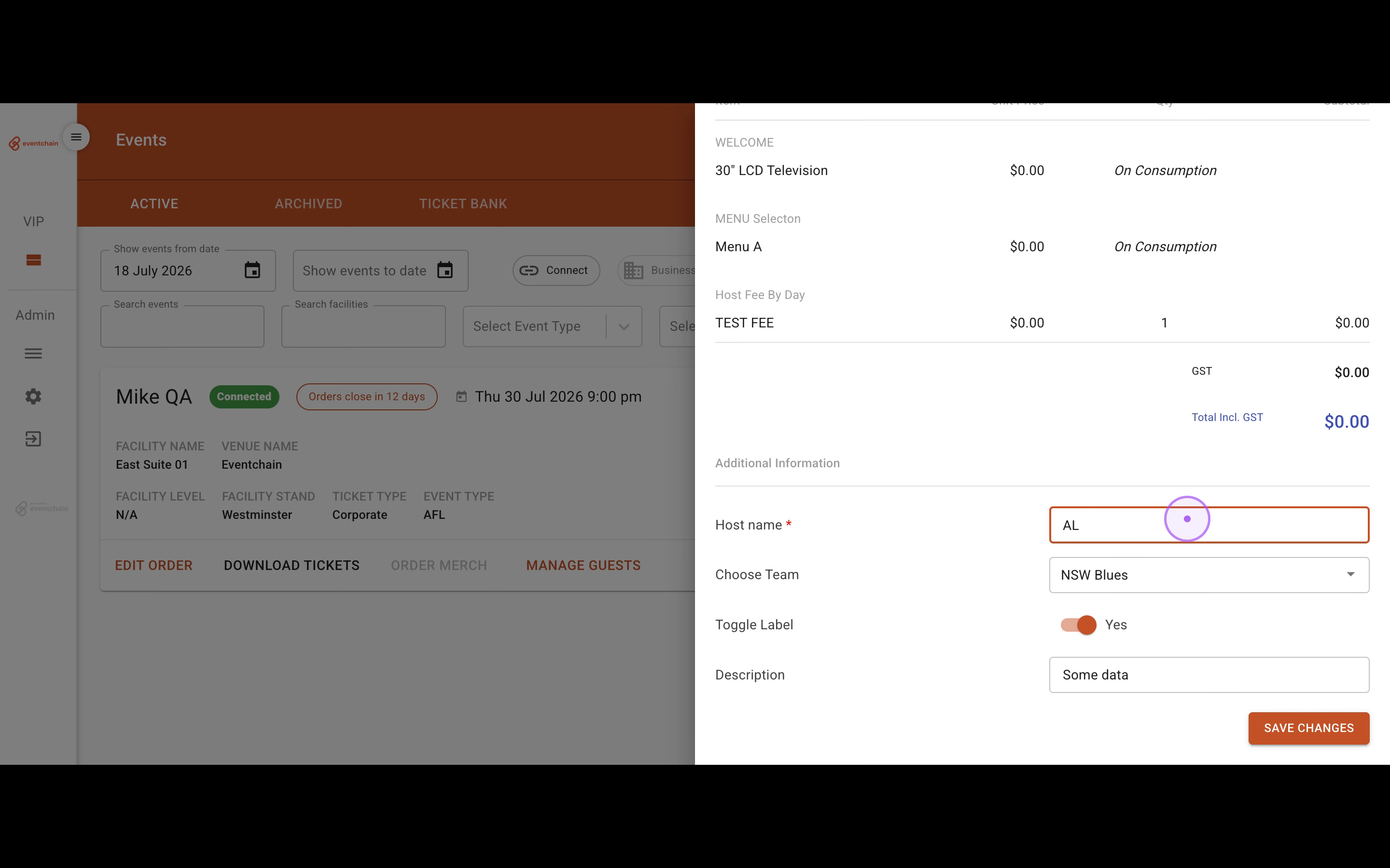 Modify Order Details
