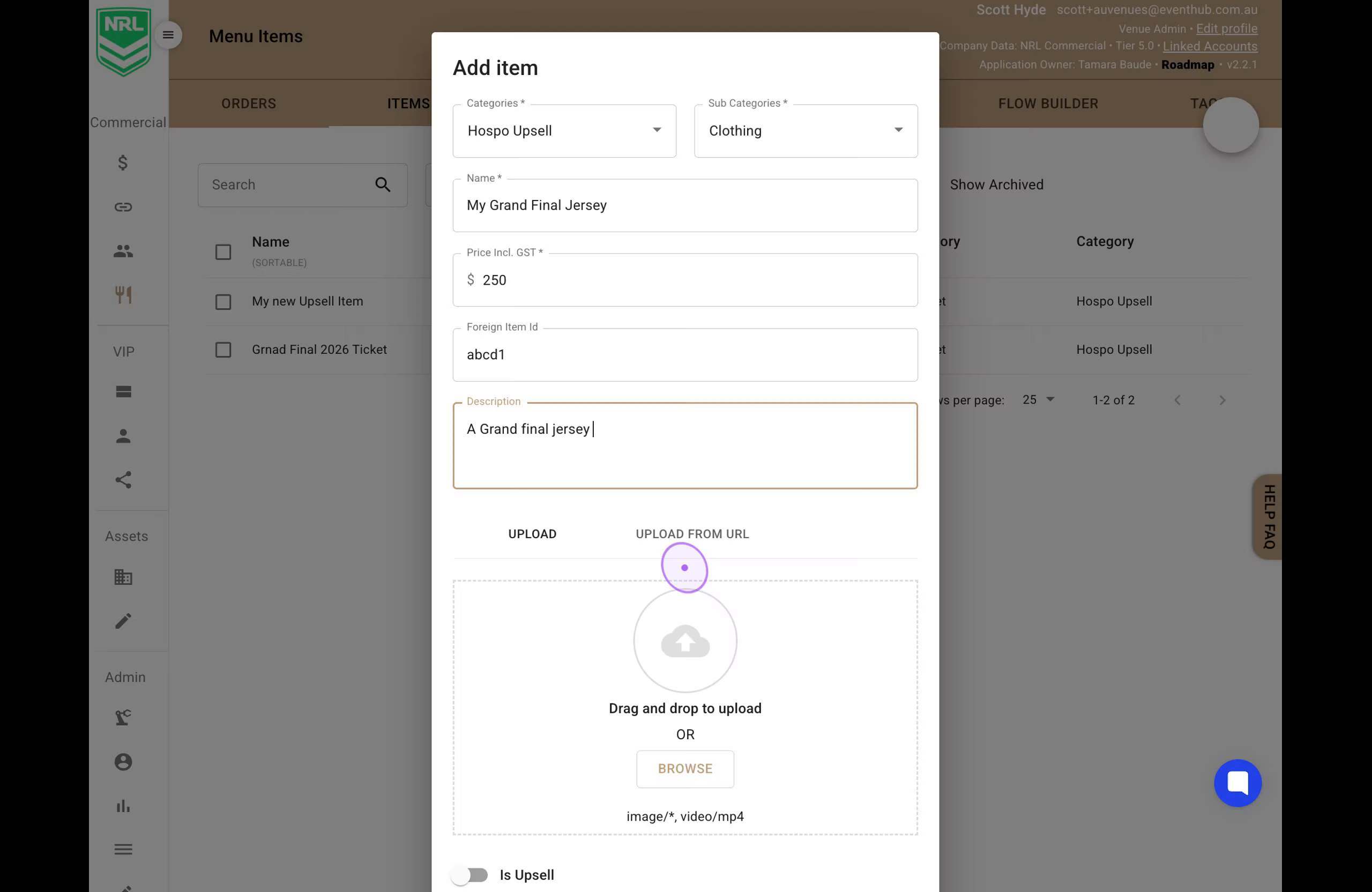 Add Foreign Item ID and Description