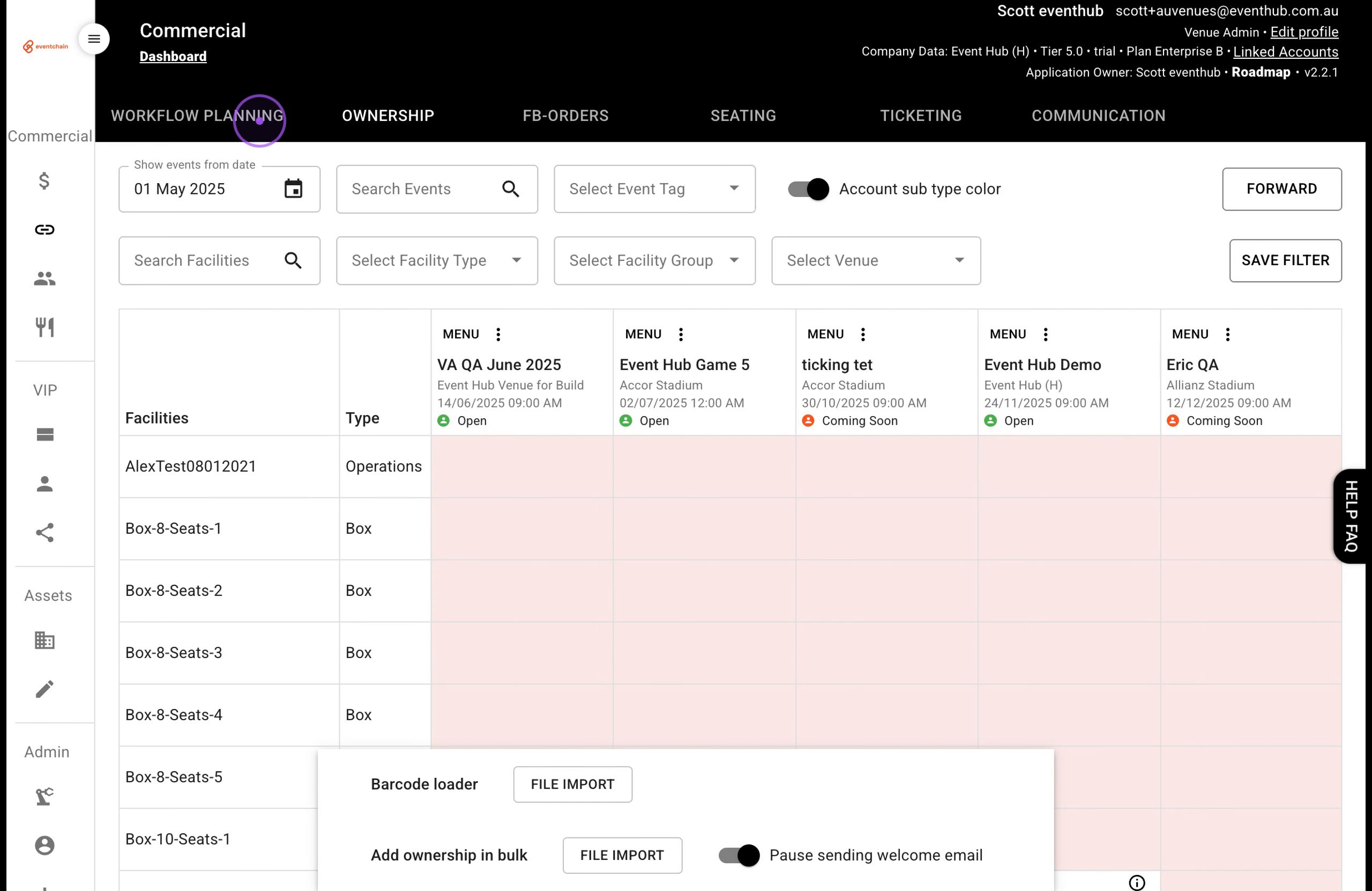 Return to the Workflow Planning grid