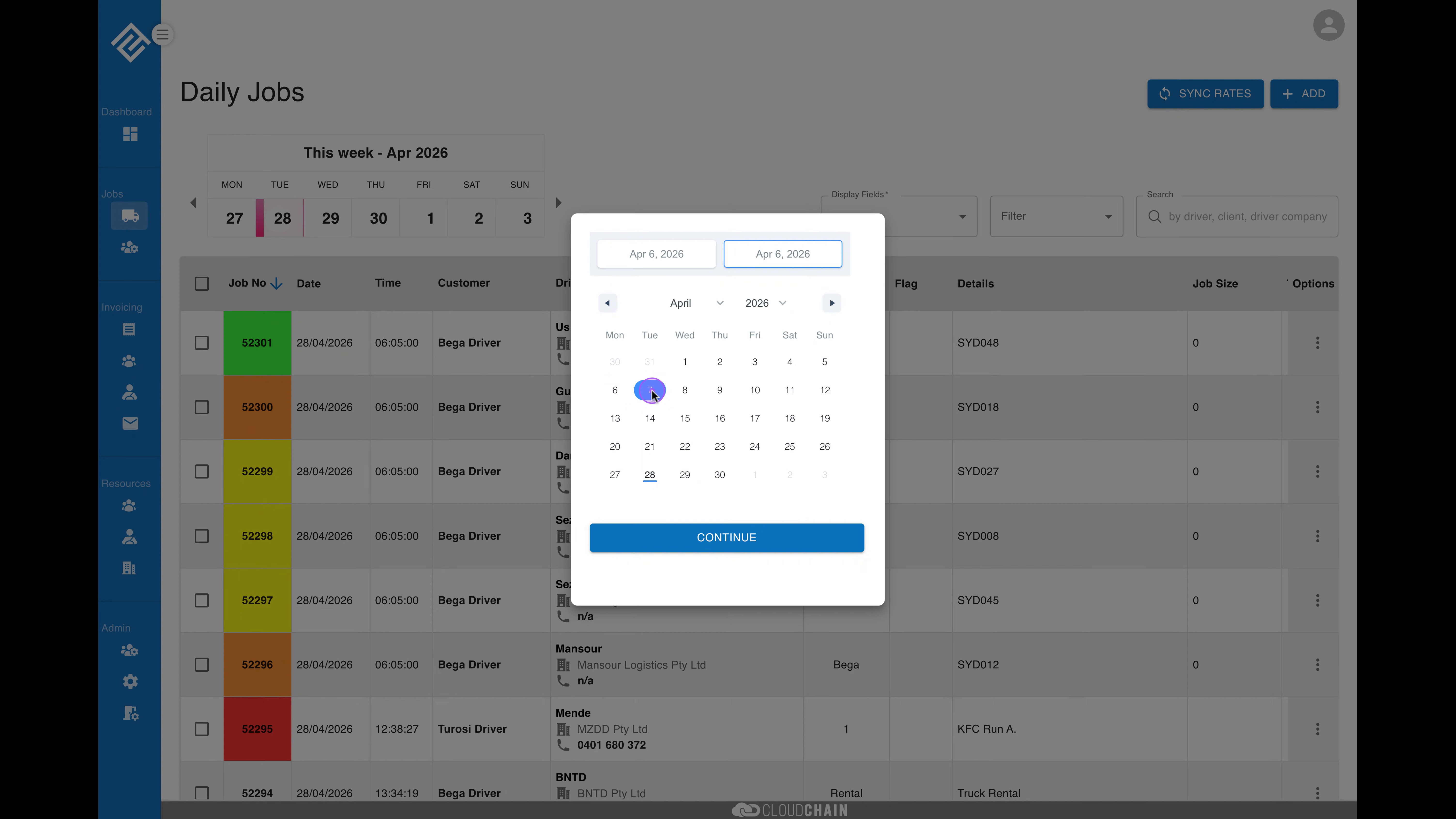 Select the end date