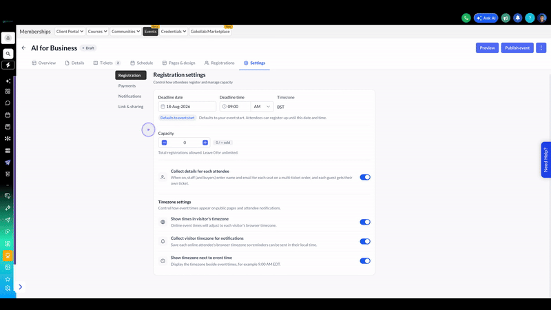 Access Payment Settings