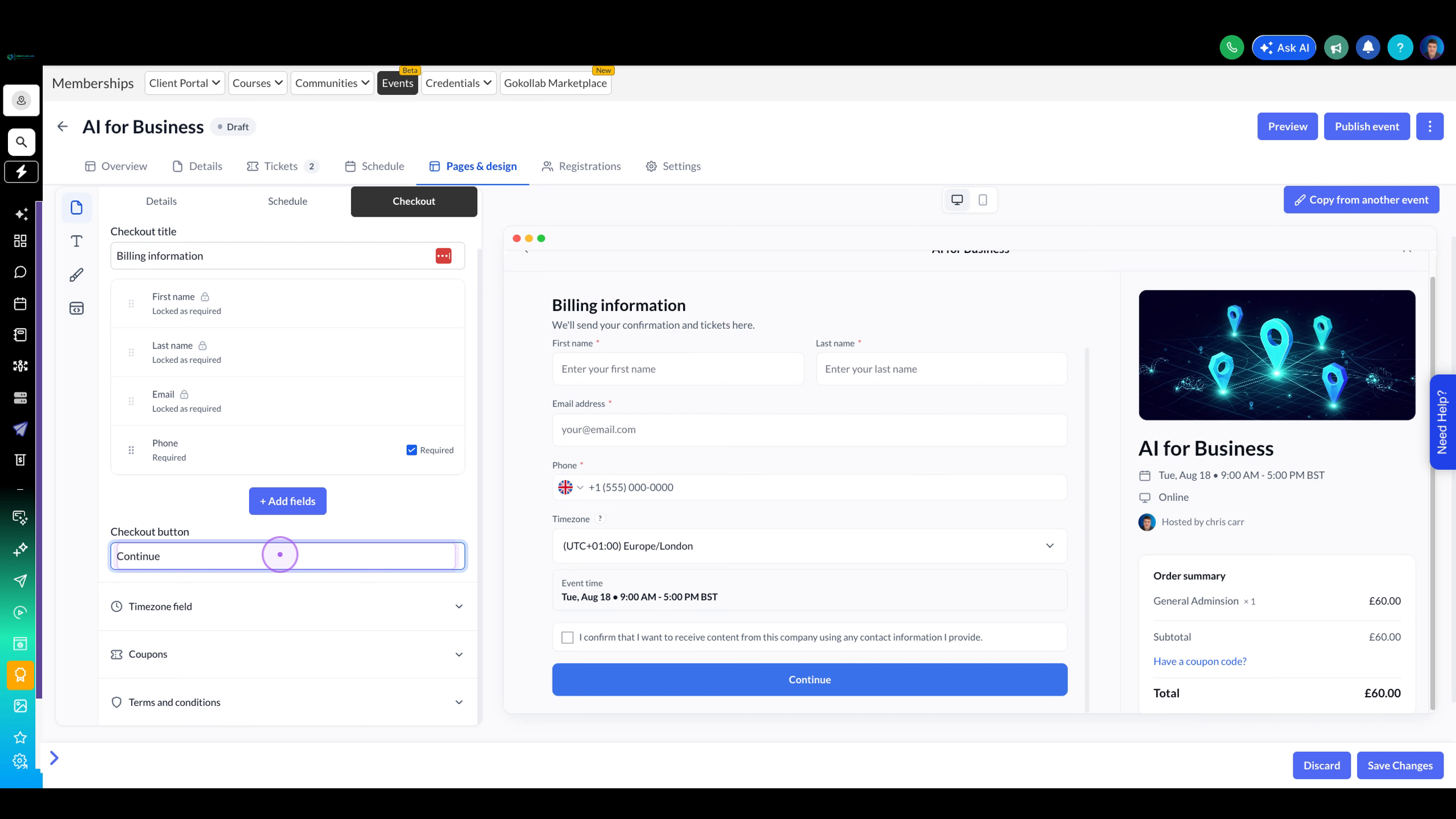 Customize checkout button