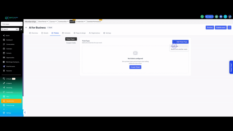 Add a New Ticket Type