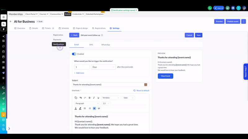 Access Link & Sharing Settings