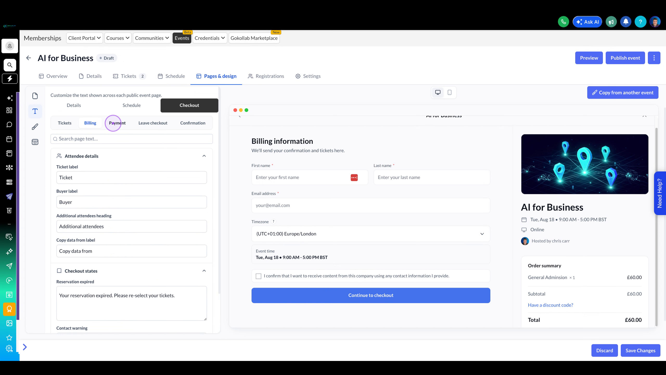 Review Payment section labels