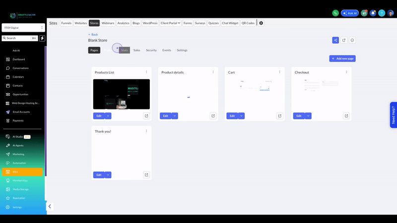 Navigate to Products