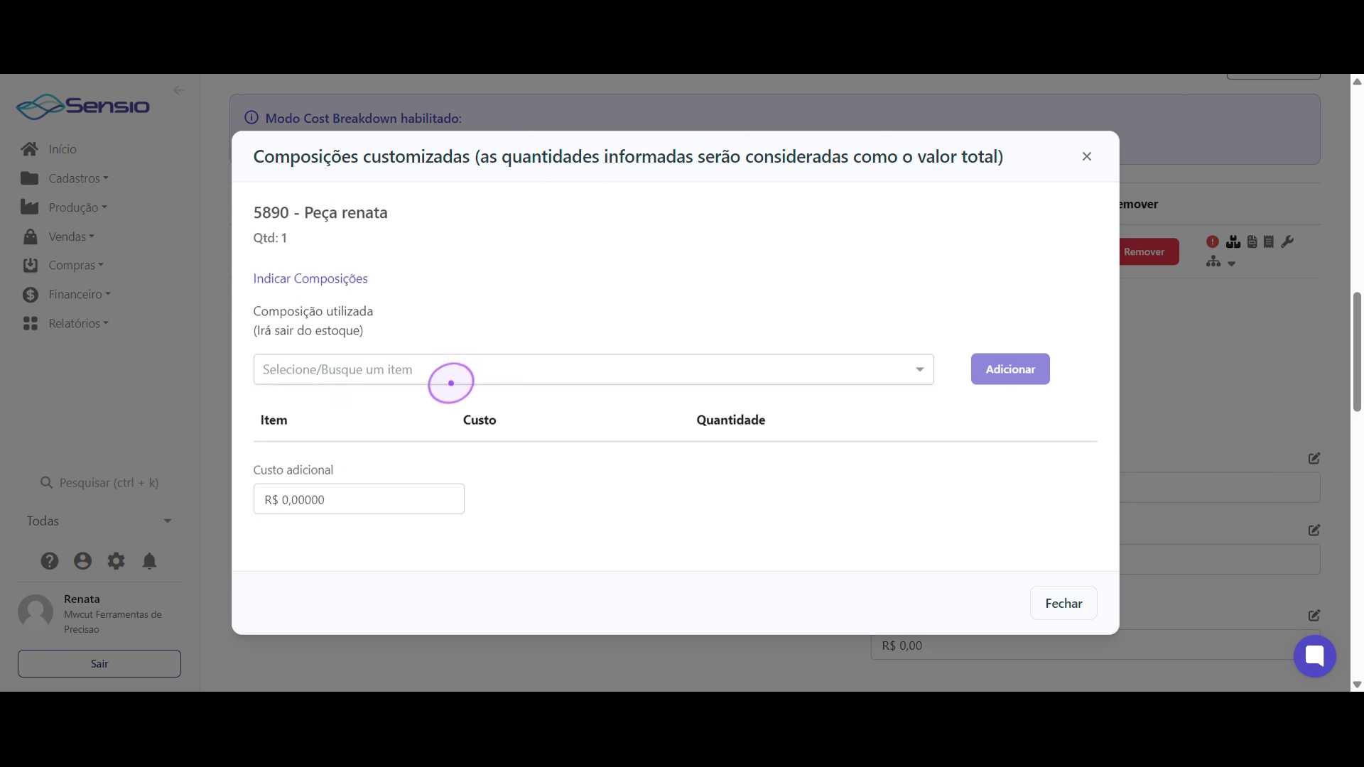 Acesse as Composições Personalizadas