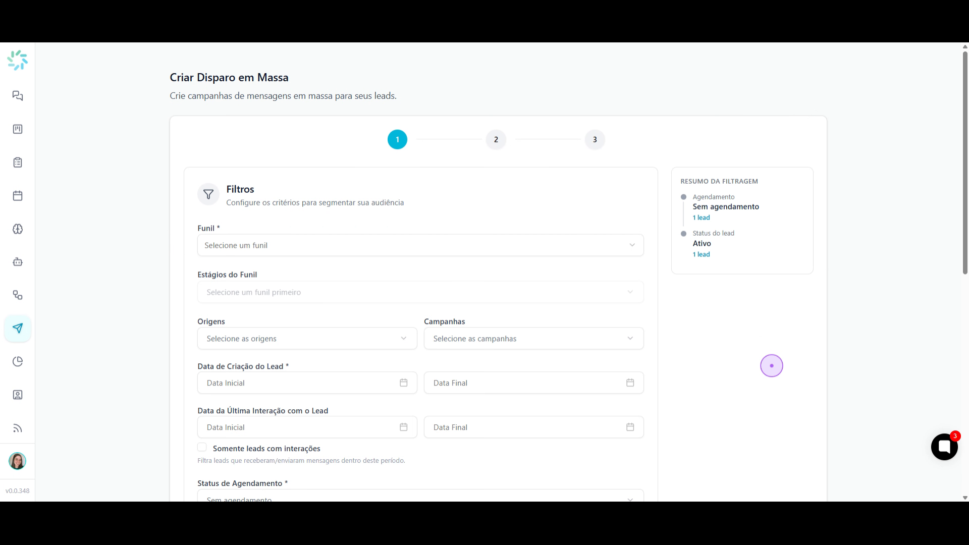 Avance para a etapa de Filtros