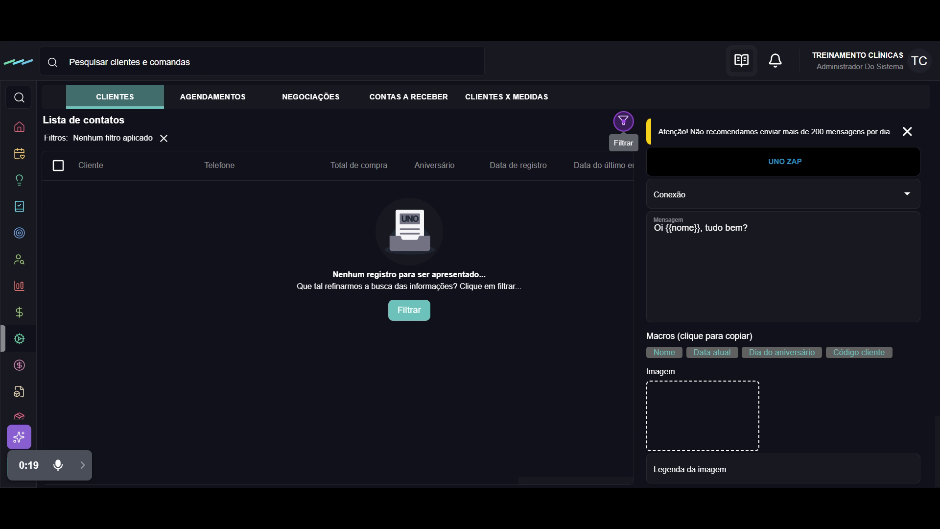 Abra o painel de filtros