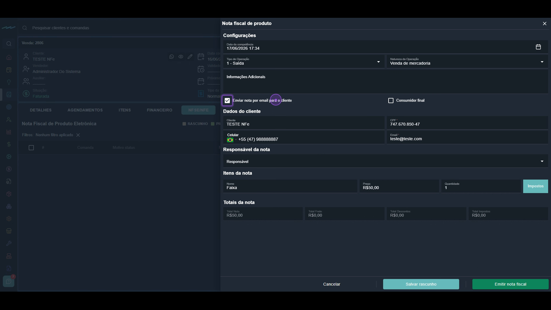 Configure o envio automático por email