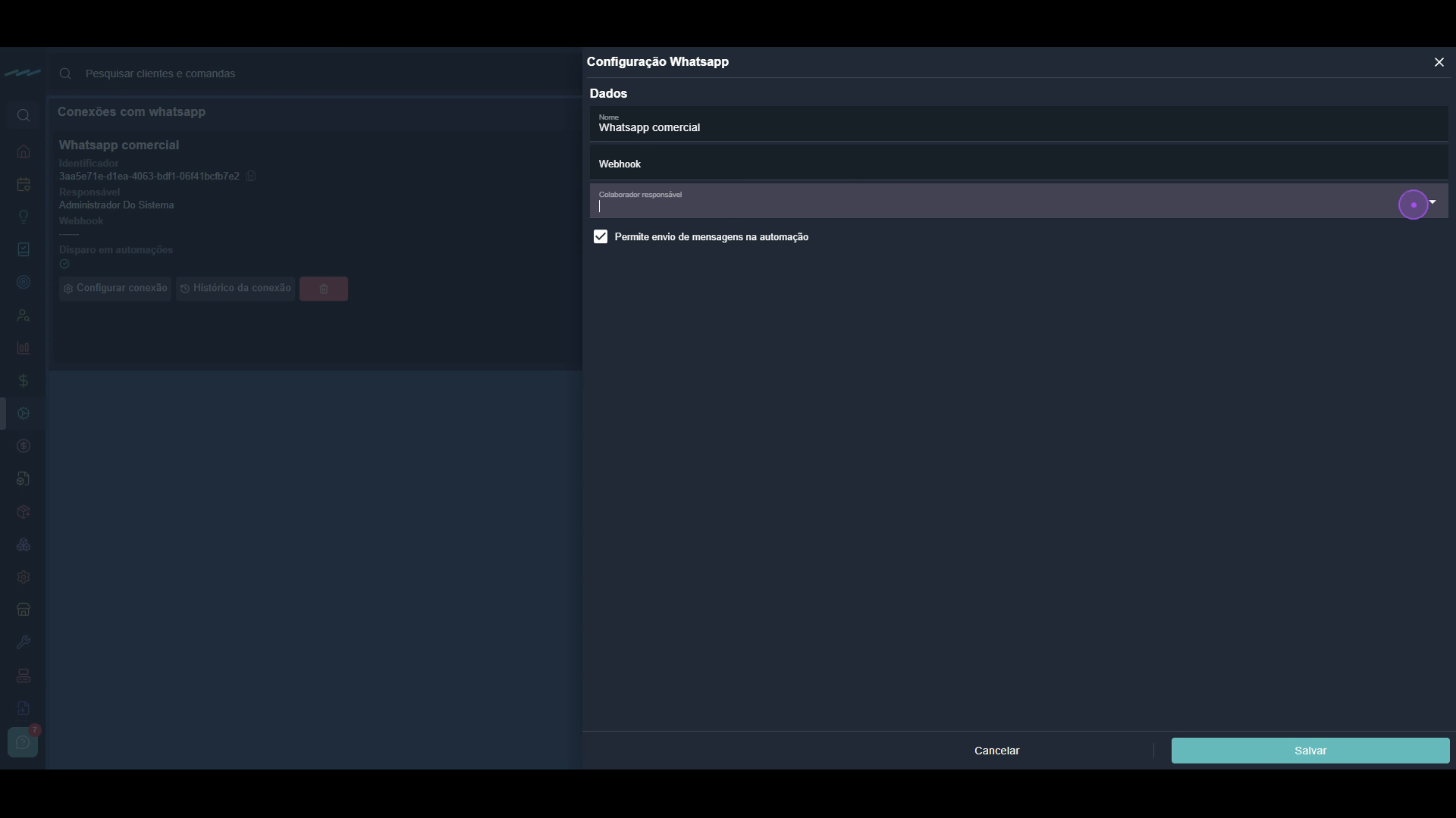 Reconfigure ou remova configurações